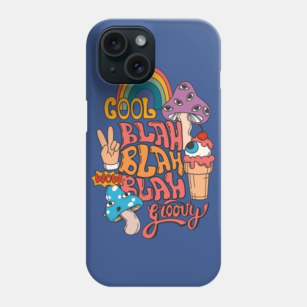 Blah Blah Blah Trippy Mushroom Phone Case by SSO Symbol