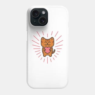 Cute Ginger Tabby Love Cat Phone Case