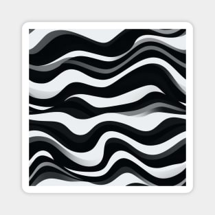 Monochrome Waves: Modern Abstract Ebb and Flow Magnet