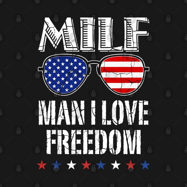 MILF Man I Love Freedom Sunglasses US Flag 4th Of July by Tuyetle