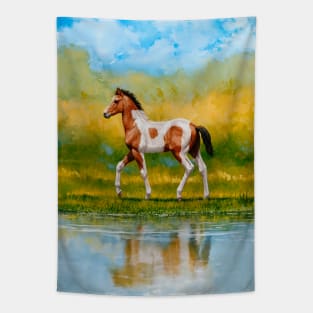 Cute Bay Pinto Foal Horse Tapestry