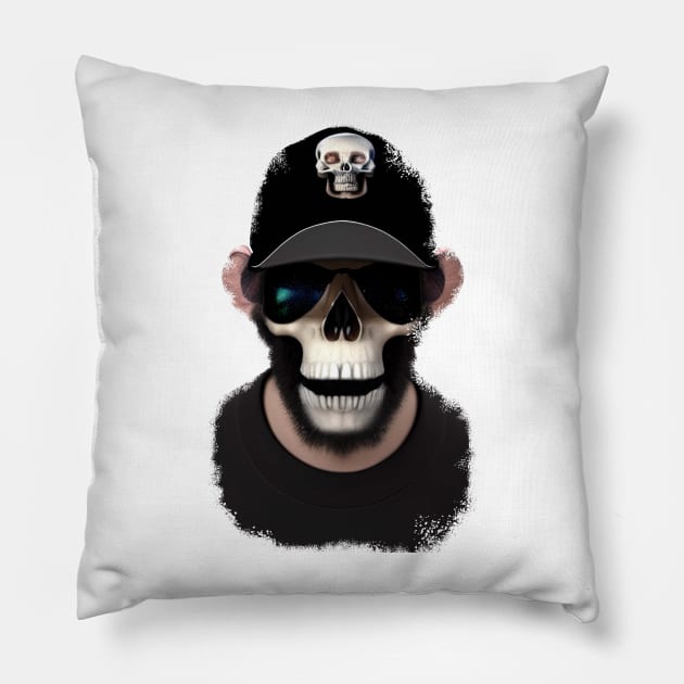 skull monkey Pillow by Mammoths