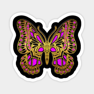 golden butterfly pink Magnet