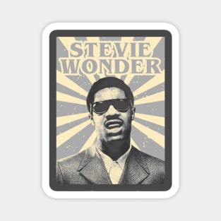 Younger Stevie Wonder Retro Grey Magnet