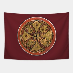 Coptic Manuscript Cross Medallion Tapestry