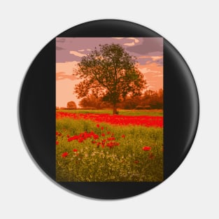 Red Poppy Spot - Landscape Pin