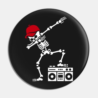 Dab dabbing skeleton boombox - Ghetto blaster Pin