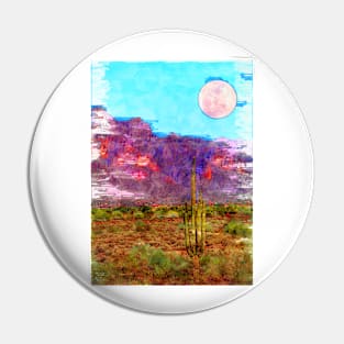 Super Bright Moon In The Desert. For Moon Lovers Pin