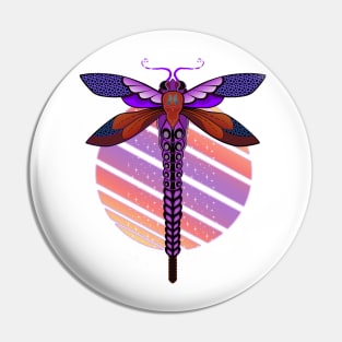 Dragonfly Flying Over the Sun Pin