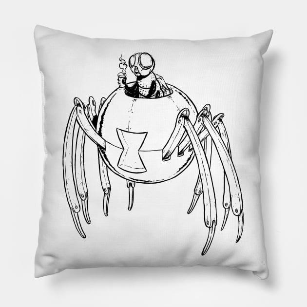 Spider-Mech Pillow by AJIllustrates