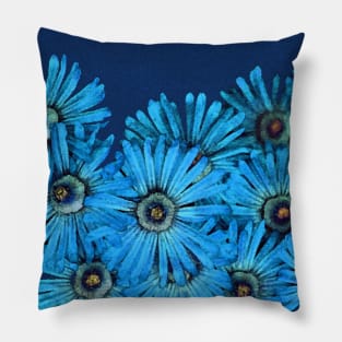 Turquoise Succulent Flowers close-up Pillow