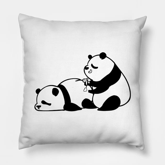 Love Hurts Panda Pillow by huebucket