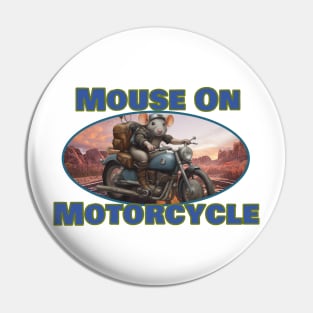 Mouse on Motorcycle Pin