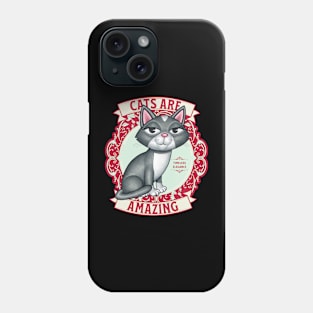 Kitty Cat with Cute Red Wreath with Cats are Amazing Phone Case