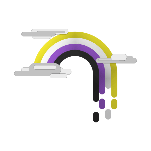 Non-Binary Pride Flag Minimalist Drip Rainbow Design by LiveLoudGraphics