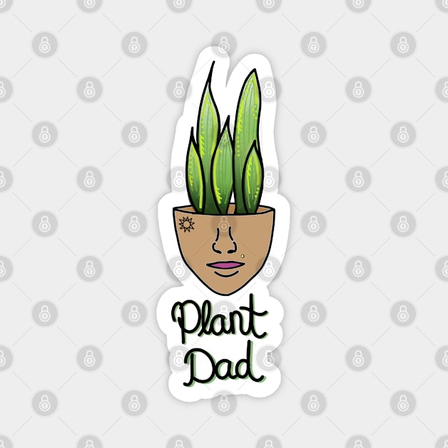 Snake Plant, Plant Dad Magnet by Tenpmcreations