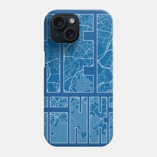 Helsinki, Finland City Map Typography - Blueprint Phone Case