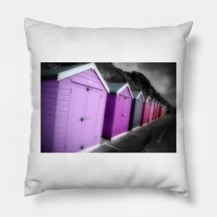 Bournemouth Beach Huts Dorset England Pillow