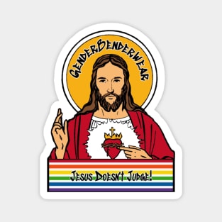 GenderBenderWear (White) - "Jesus Doesn't Judge" Magnet