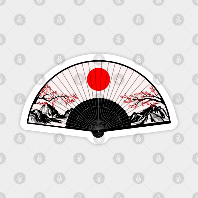 Japanese sensu hand folding fan Magnet by gegogneto