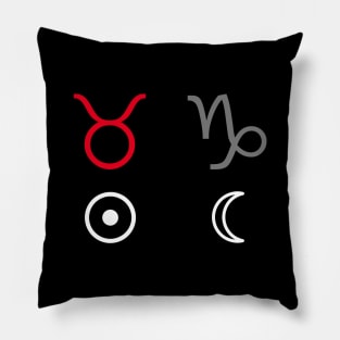 Taurus Sun Capricorn Moon Zodiac Sign Pillow