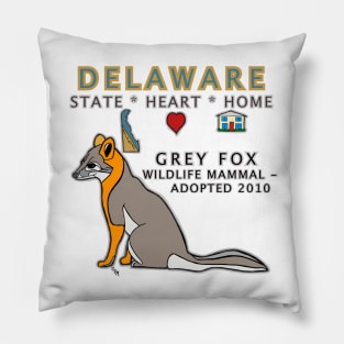 Delaware - Gray Fox - State, Heart, Home - state symbols Pillow