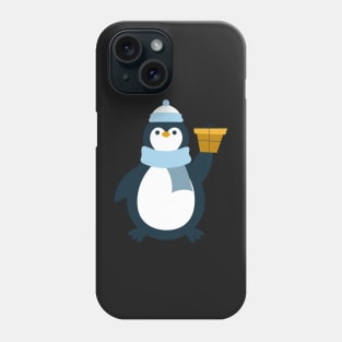 Penguin character with gift Phone Case