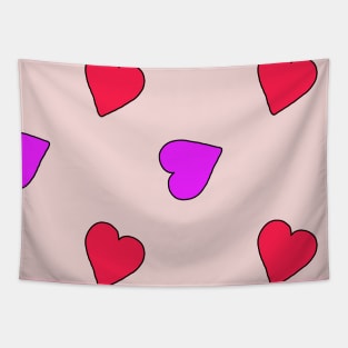 Background illustration hearts, love, pink, decorative design pattern Tapestry