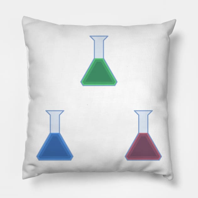 Chemical Flasks Pillow by Zeeph
