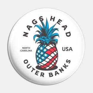 Nags Head, NC Summertime Vacationing Patriotic Pineapple Pin