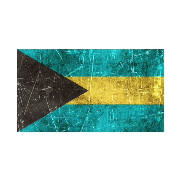 Vintage Aged and Scratched Bahamas Flag by jeffbartels