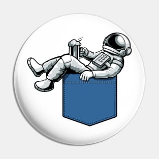 Relaxing astronauts Pin