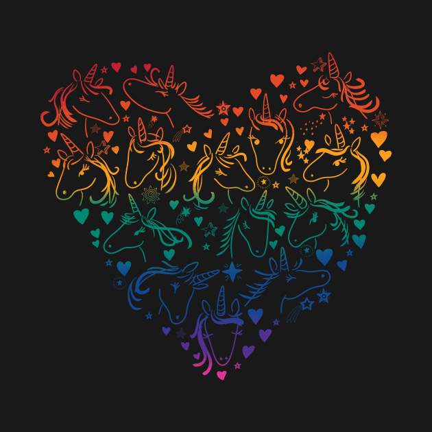 Unicorn Rainbow Heart Pride by rmcbuckeye