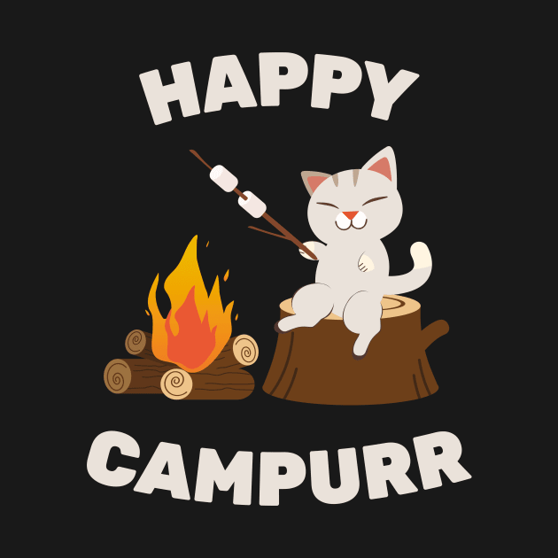 Happy Camper - Funny Camping Cat by sqwear