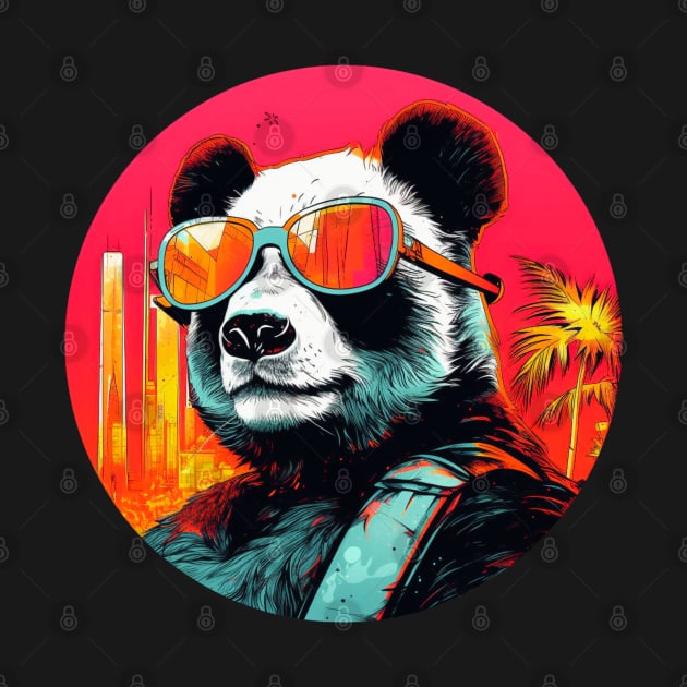 Cool Animals: Cartoon Vintage Funny Cool Panda by OscarVanHendrix