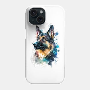 Colorful German Shepherd Dog Watercolor Art Phone Case