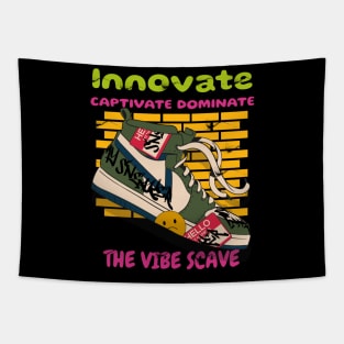 Innovate captivate dominate the vibe scape Tapestry