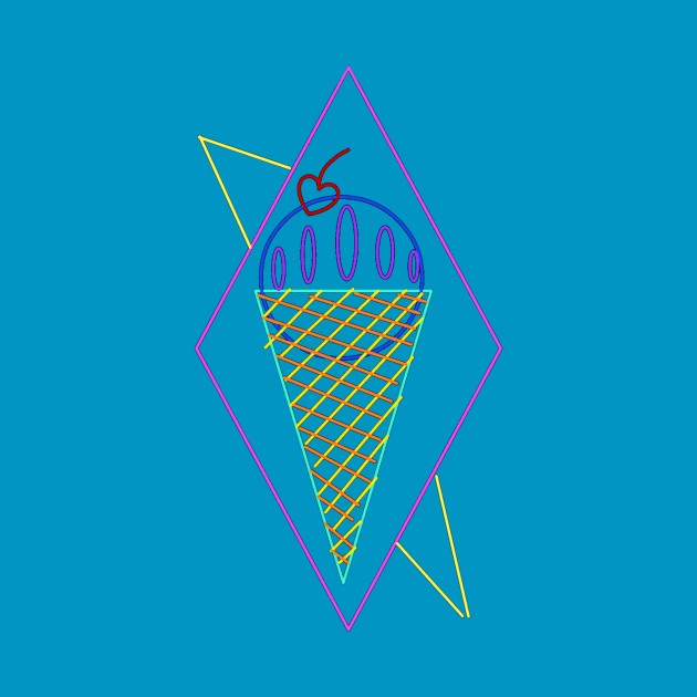 Neon ice cream cone by BrokenTrophies