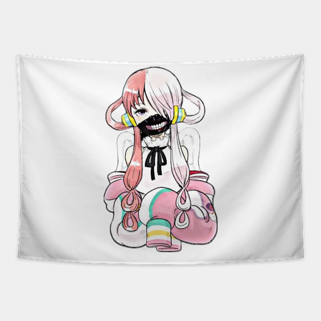 Uta mask Tapestry by PASUKAN RUBAH