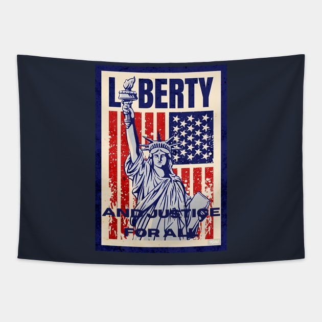 Liberty and Justice for All Tapestry by VibingHigh