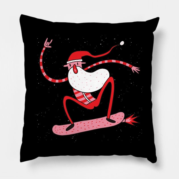 Surfing Santa Pillow by EarlAdrian