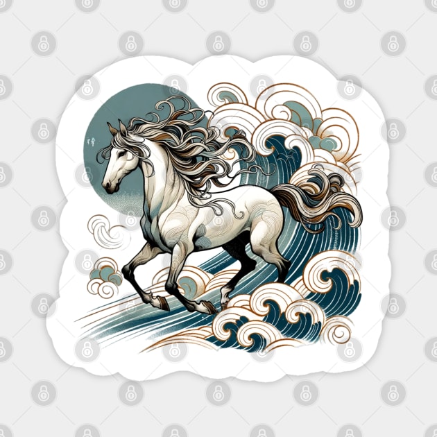 Horse on the waves Magnet by InnerMirrorExpressions
