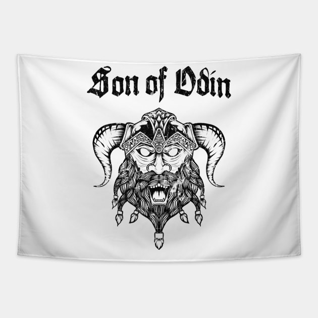 Odin's Son Viking Warrior Nordmann Bart Tapestry by Foxxy Merch