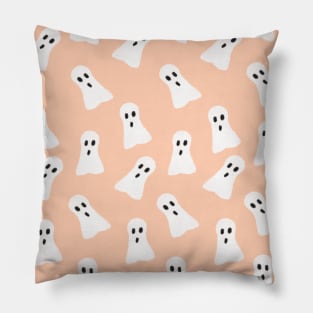 Cute Pink Ghost Print Spooky Cute Halloween print Pillow