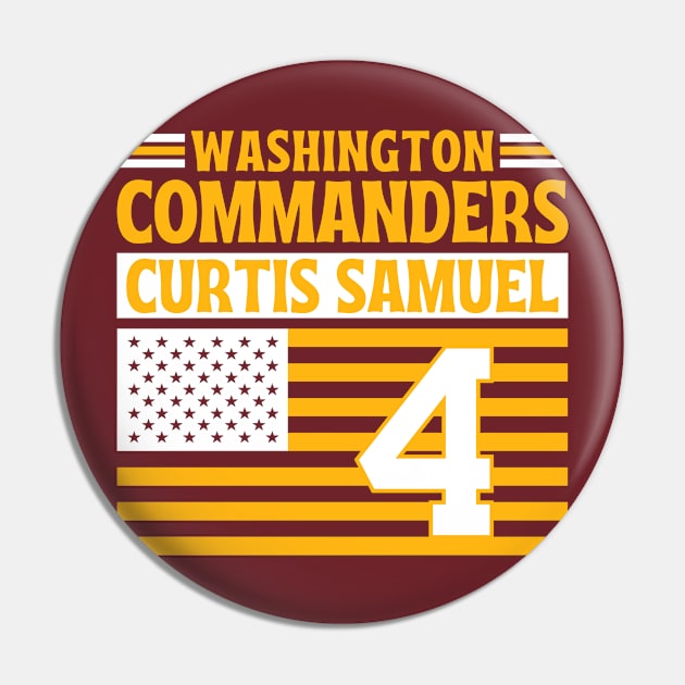 Washington Commanders Samuel 4 American Flag Football Pin by Astronaut.co