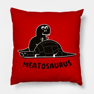 Meatosaurus B&W Pillow