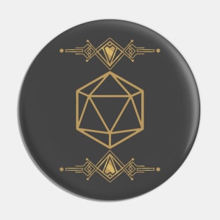 Art Deco D20 2 Pin