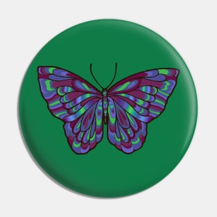 Purple and Blue Butterfly Art Pin