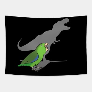 T-rex shadow - green parrotlet Tapestry