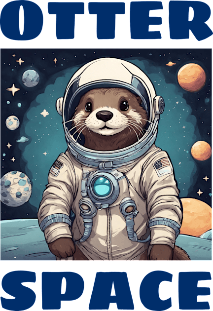 Otter Space | Astronaut Pun Kids T-Shirt by Allthingspunny